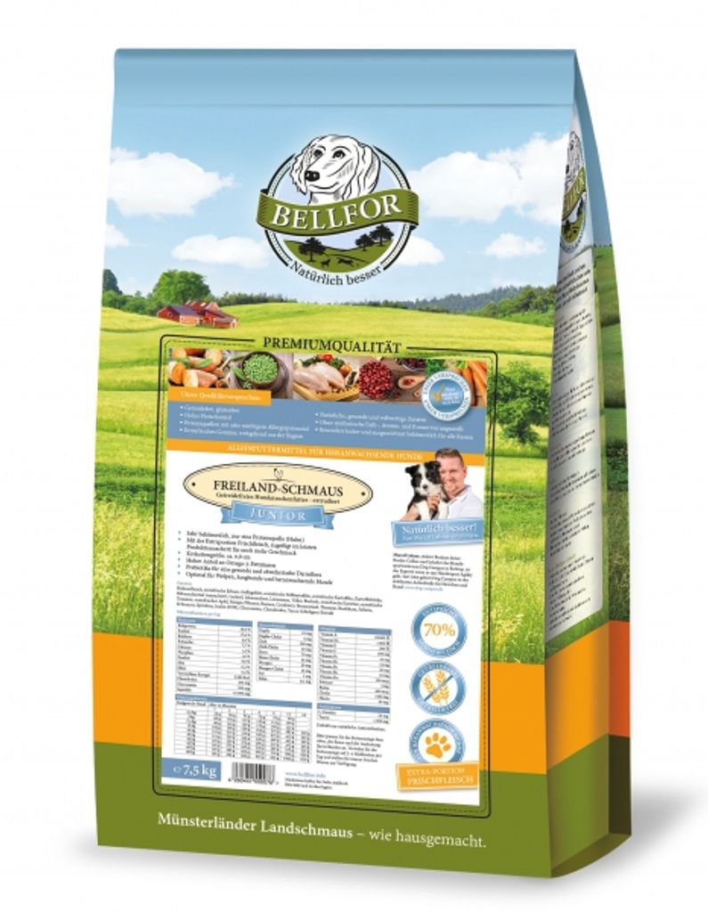 Bellfor Freiland-Schmaus Junior - Huhn - Getreidefrei 7,5 Produktbild 