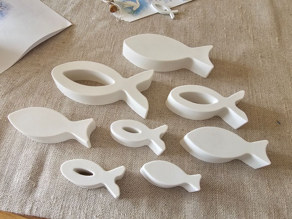 ♥ Fisch-Set 8-teilig, Tischdekoration zur Kommunion
