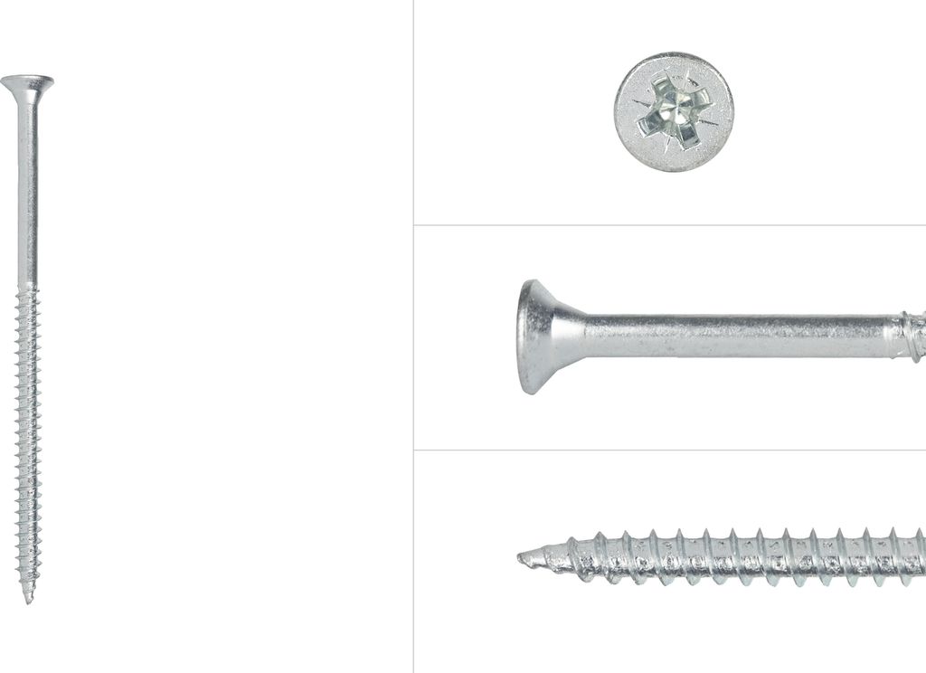 Spanplattenschrauben Verzinkt 5 x 90 mm Pozidrive-Teilgewinde - Schachtel mit 200 Stück Schrauben