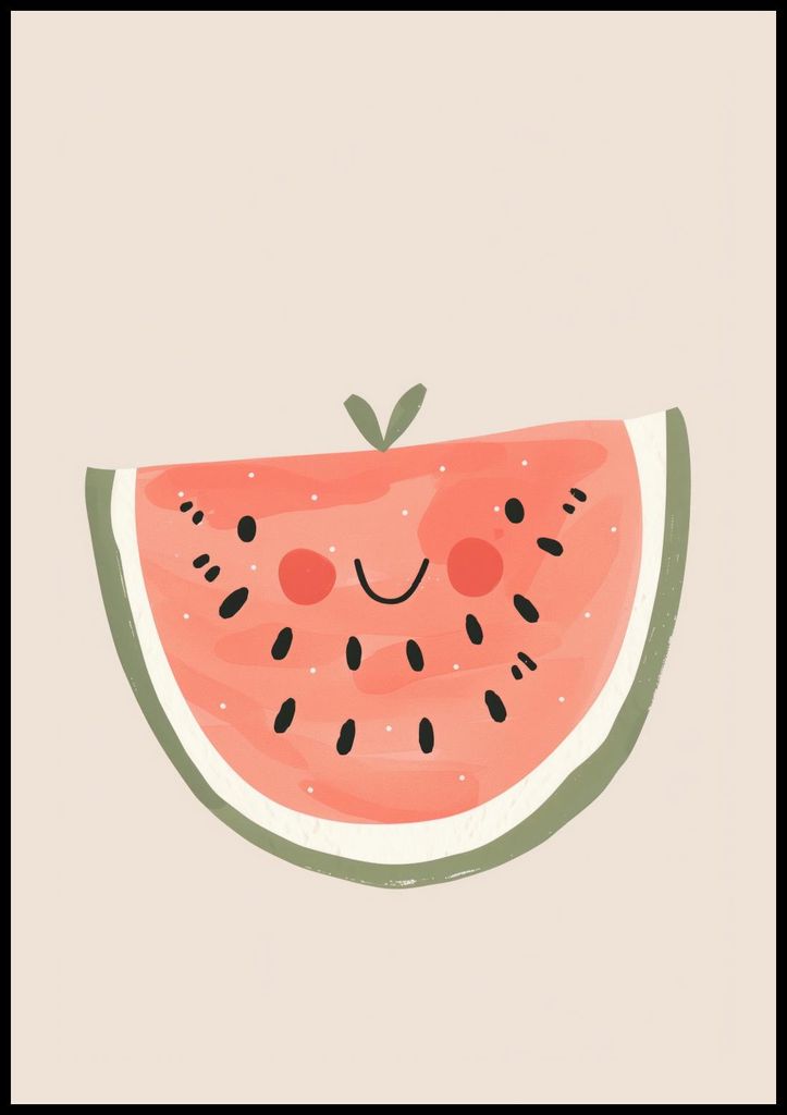 Poster 70x100cm Muster für Kinder, Mädchen und Jungen - Wassermelone