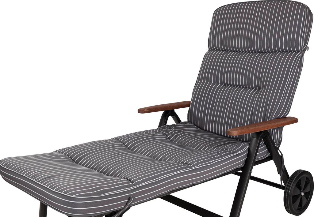 Auflage Rollliege Alicante 0709 grau-weiß gestreift 200x60x9 cm KETTtex