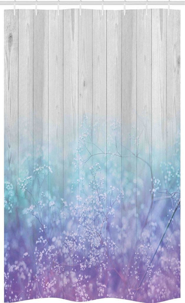 ABAKUHAUS Garten Schmaler Duschvorhang, Abstrakte träumerische Blumenblätter, Badezimmer Deko Set aus Stoff mit Haken, 120 x 180 cm, Lavendelblau