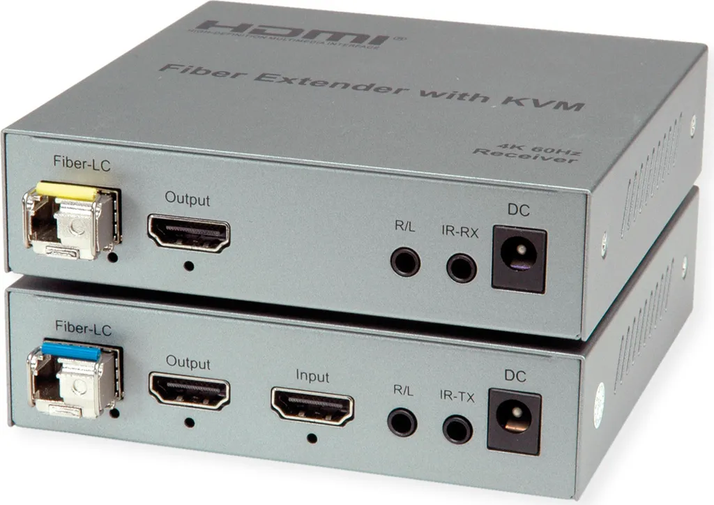 ROLINE Extenseur KVM HDMI 4K60 via Fibre Optique 20km - Réf 14.01.3363