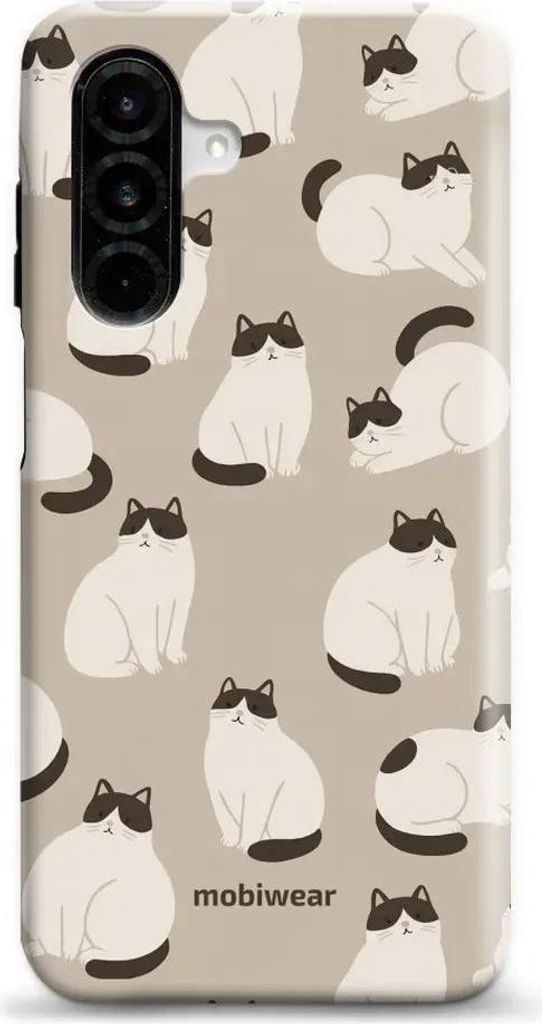 Handyhülle für Galaxy A26 5G, Mobiwear Elite Pro, Kaffe Miau