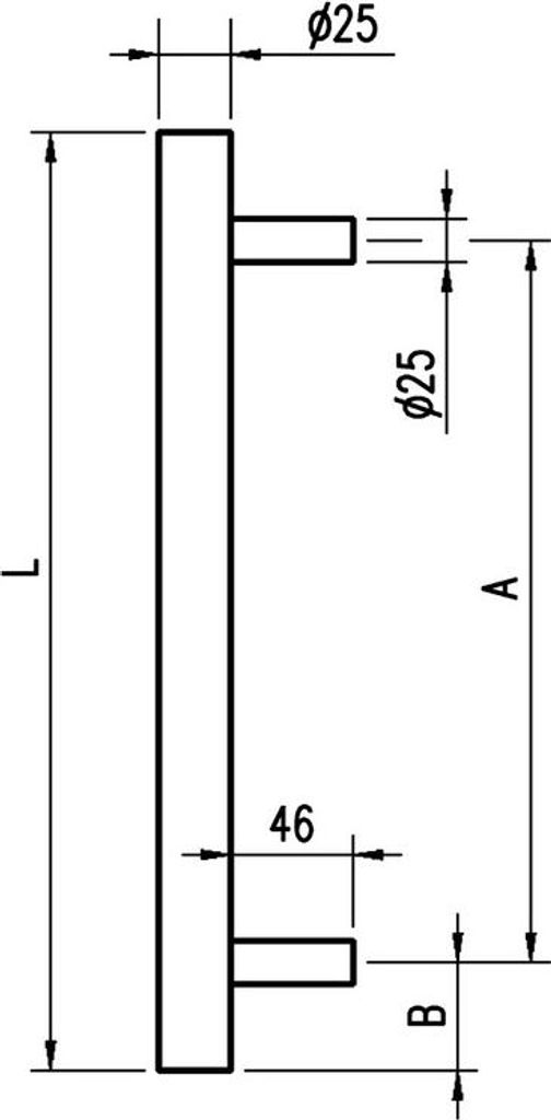 Würth Stoßgriff Edelstahl STOSSGRF-A2-ST/A100-MATT-500MM 0687845006