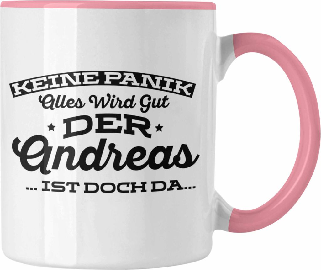 Trendation - Lustige Tasse mit dem Namen Andreas - Ideales Geschenk zum Geburtstag oder Weihnachten (Rosa)