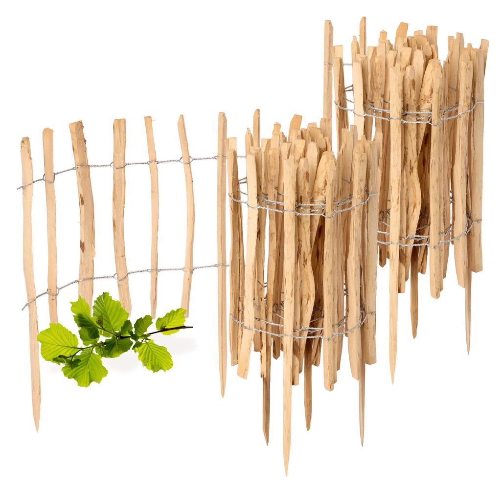 Gartenzaun zum Stecken aus Haselnüsse Zaun Garten Produktbild 