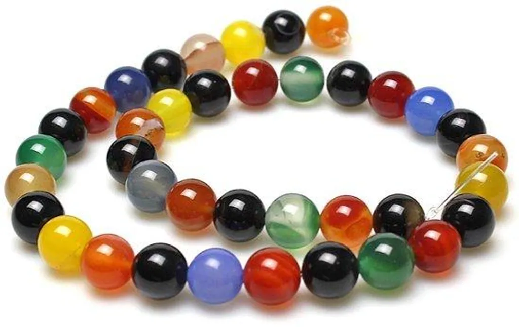 Perles Rondes en Pierre d'Agate Violette 8mm pour Création de Bijoux