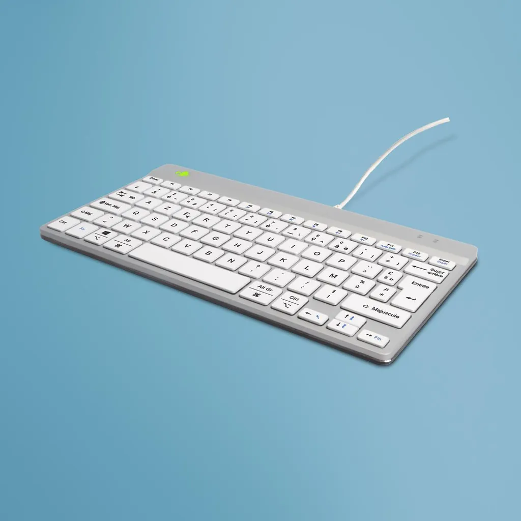 Clavier AZERTY R-Go Compact Break Blanc : stop aux douleurs de poignet