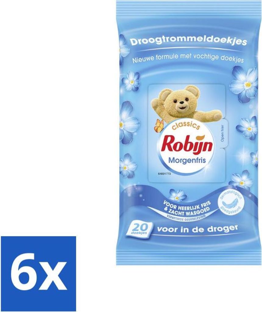 Robijn - Morgenfris - Trocknertücher - 20 Tücher - Vorteilspack - 6 Stücke