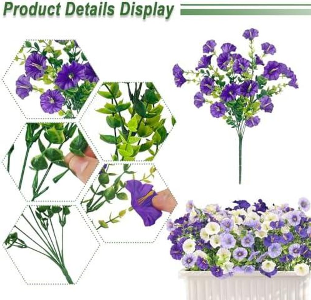 Kunstblumen wie Echt, 8 Bündel Künstliche Blumen