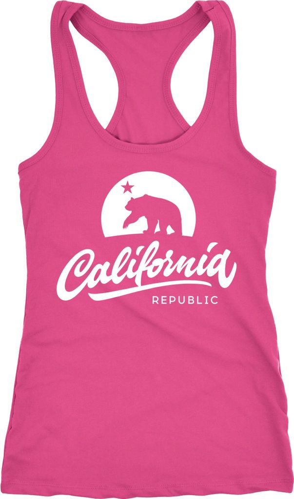 Damen Tank-Top California Republic Bear Kalifornien Bär Sommer Racerback Neverless alt-rosa S