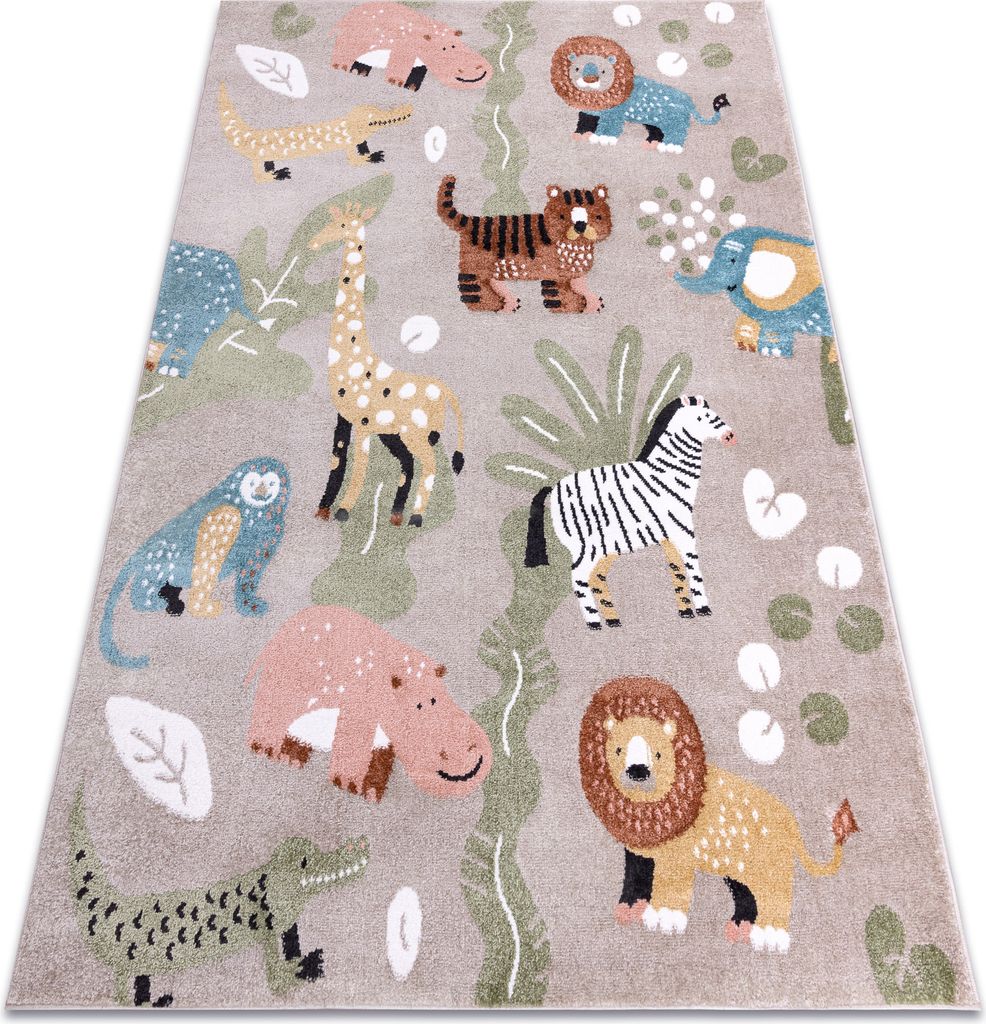 Teppich FUN Africa für Kinder, Tiere, Afrika beige Mehrfarben 200x290 cm