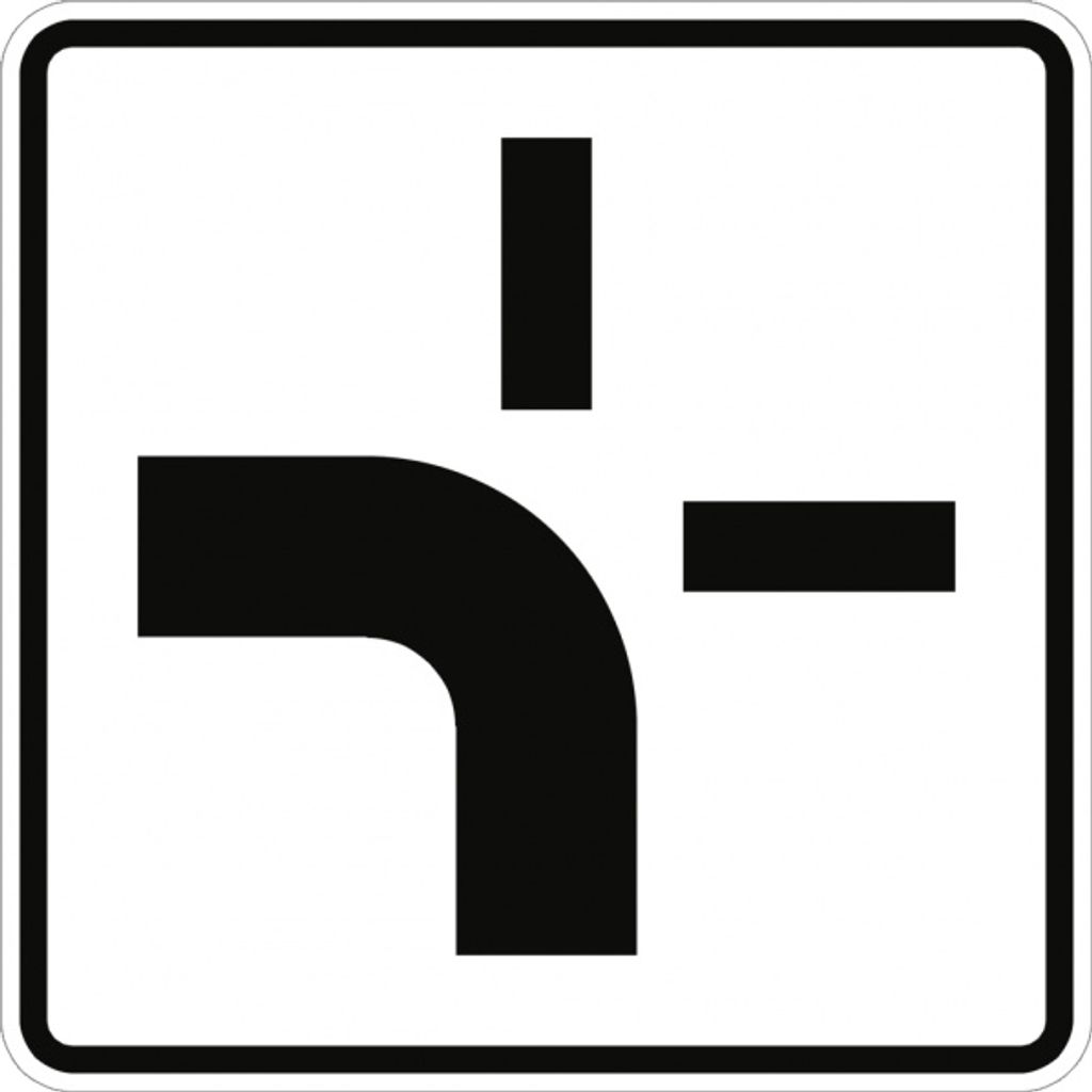 Verkehrsschild VZ1002-10, Verlauf der Vorfahrtstraße an Kreuzungen, Alu, RA1,...