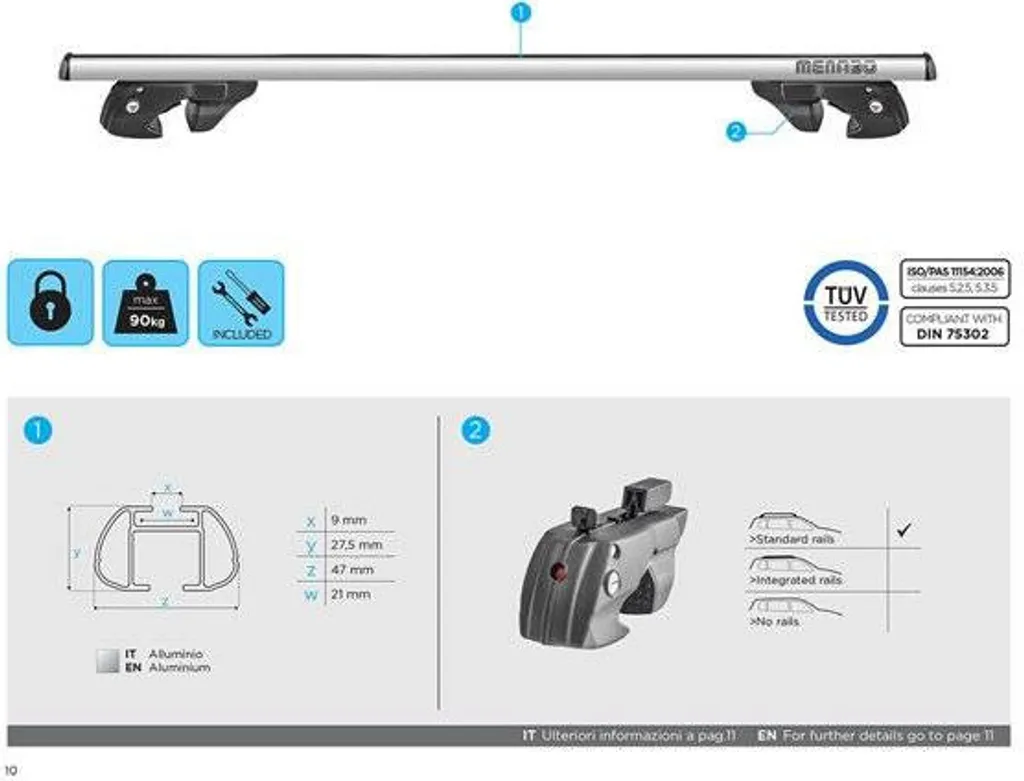 Offerta Barre Tetto Menabo Sherman Silver Ssangyong Korando 97-05 - 6