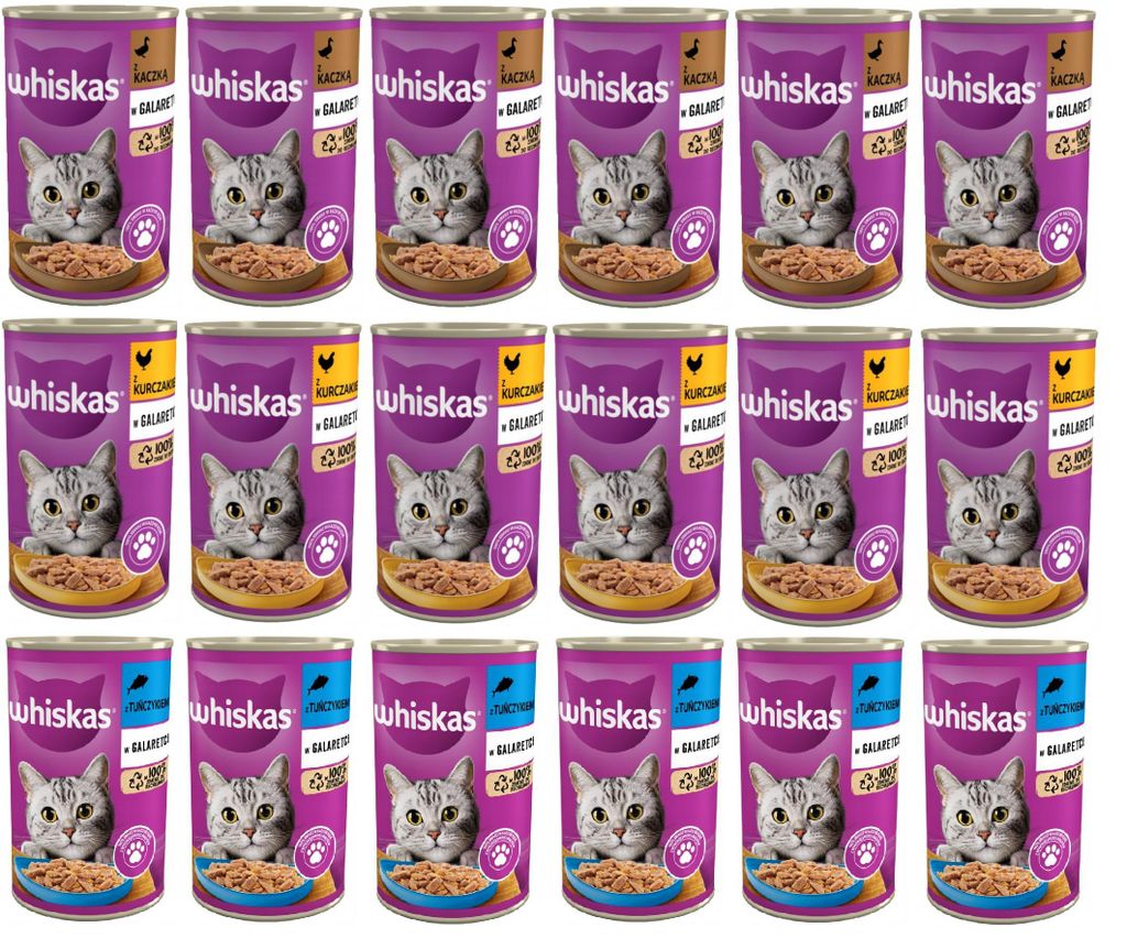 Whiskas karma dla kota Adult 1+ mix smaków w galaretce z Zdjęcie produktu 