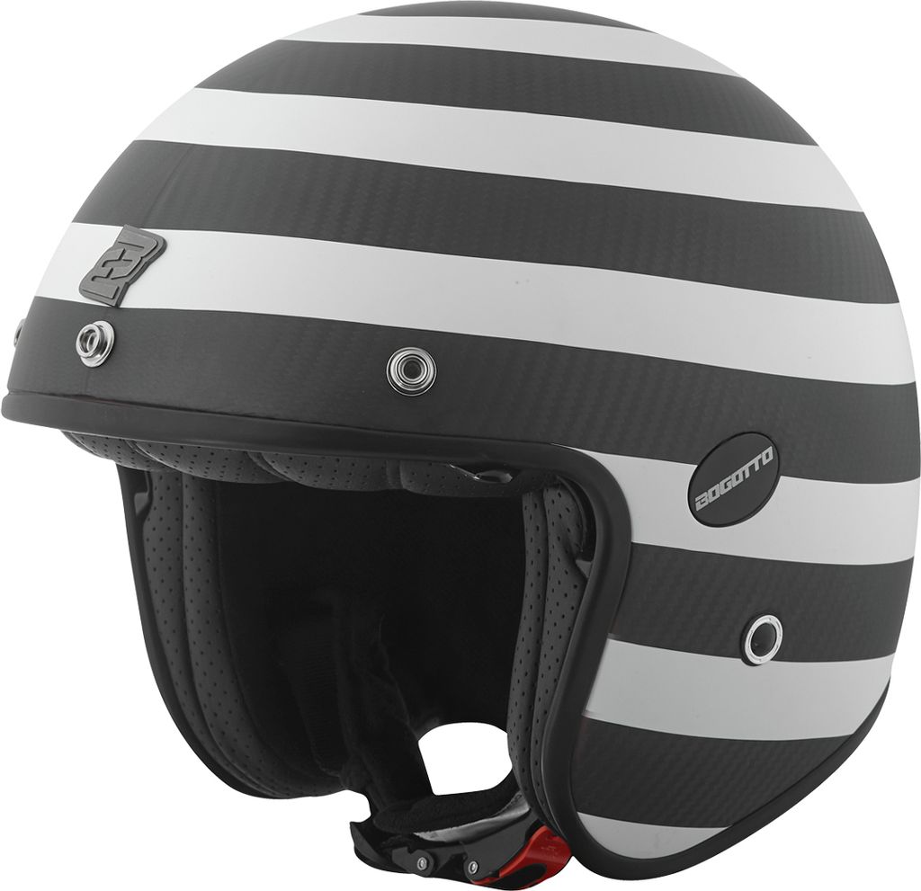 Bogotto V587 Scacchi Carbon Jethelm, schwarz/weiß, XS