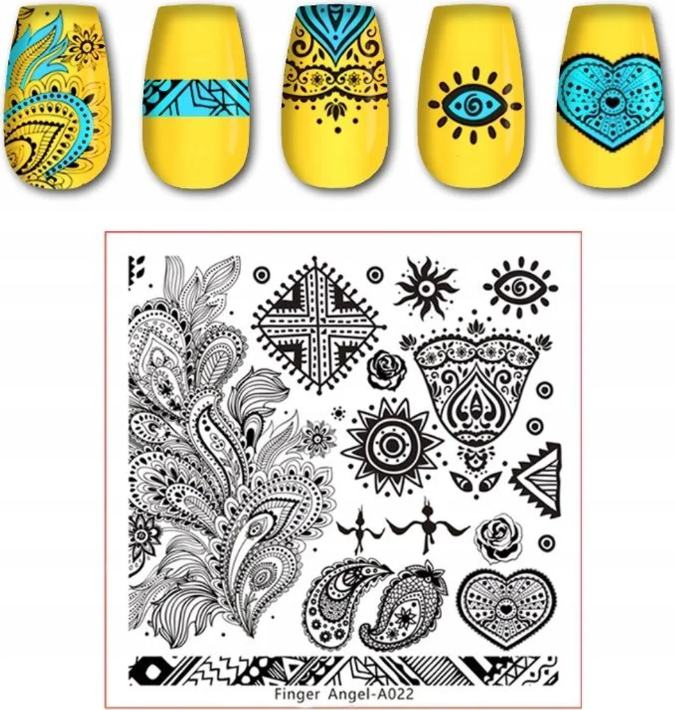 Design Esclusivo Nail Art: Piastra Finger Angel A022 per Manicure