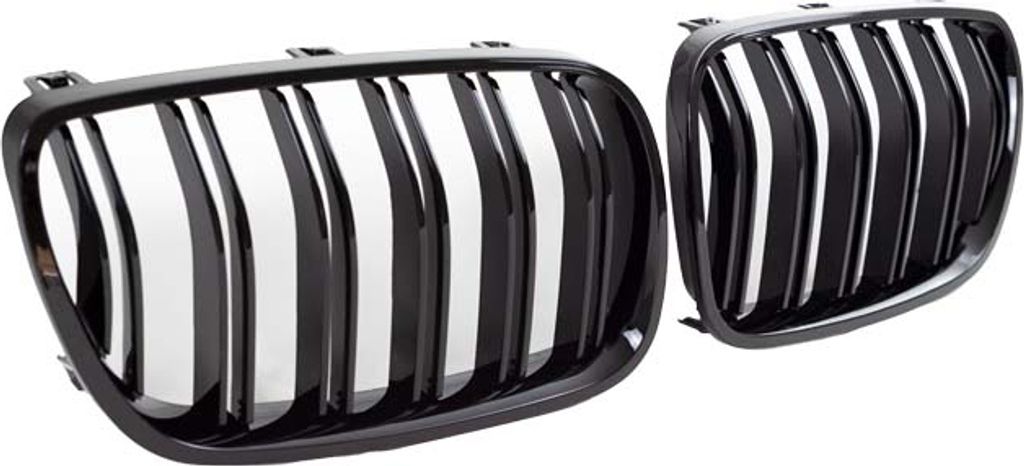 Satz Kühlergrill SET Schwarz Hochglanz Doppelsteg passend für BMW X3 E83 LCI 06-11