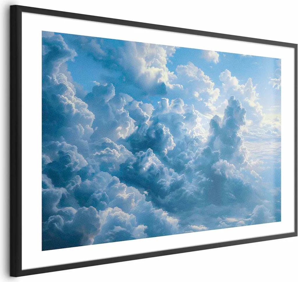 Poster 90x60 Ocean in the Air: Cornice Nera e Margine Bianco