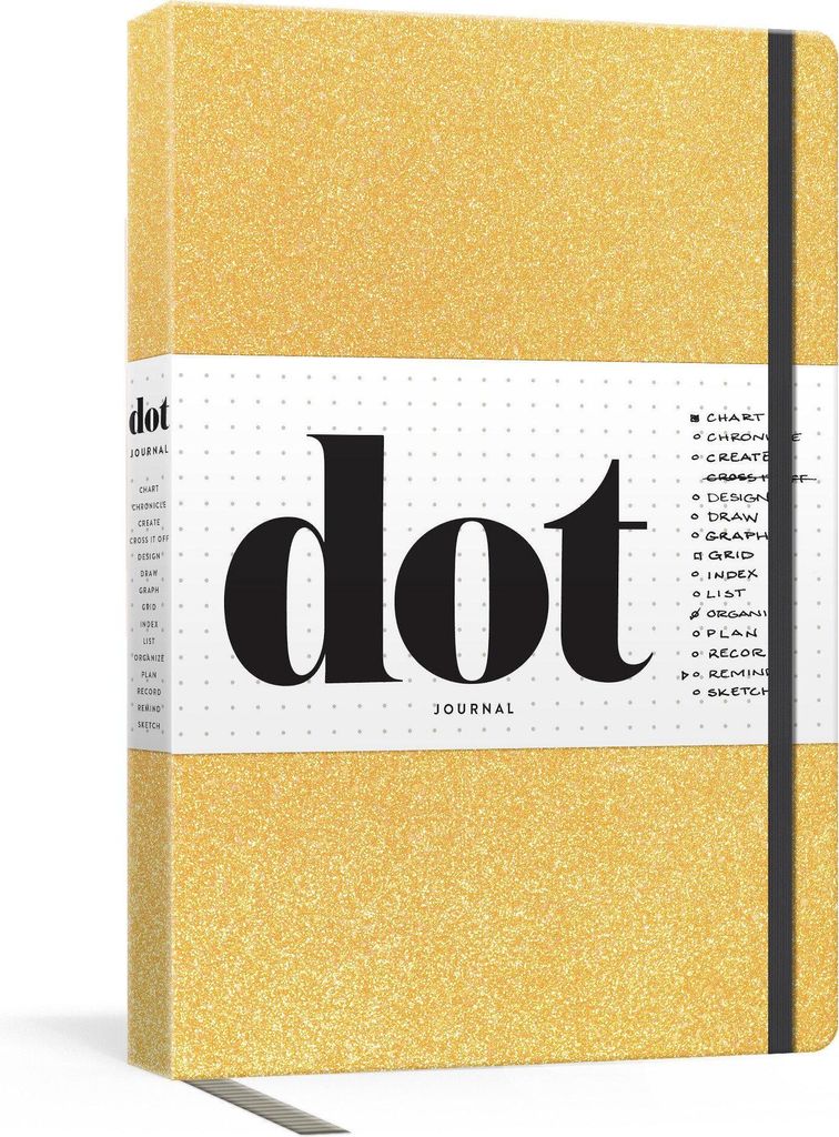 Dot Journal (Gold): A Dotted, Blank Journal for List-Making, Journaling, Goal-Setting: 256 Pages with Elastic Closure and Ribbon Marker