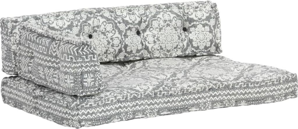 Palettensofa-Auflage Hellgrau Stoff Patchwork