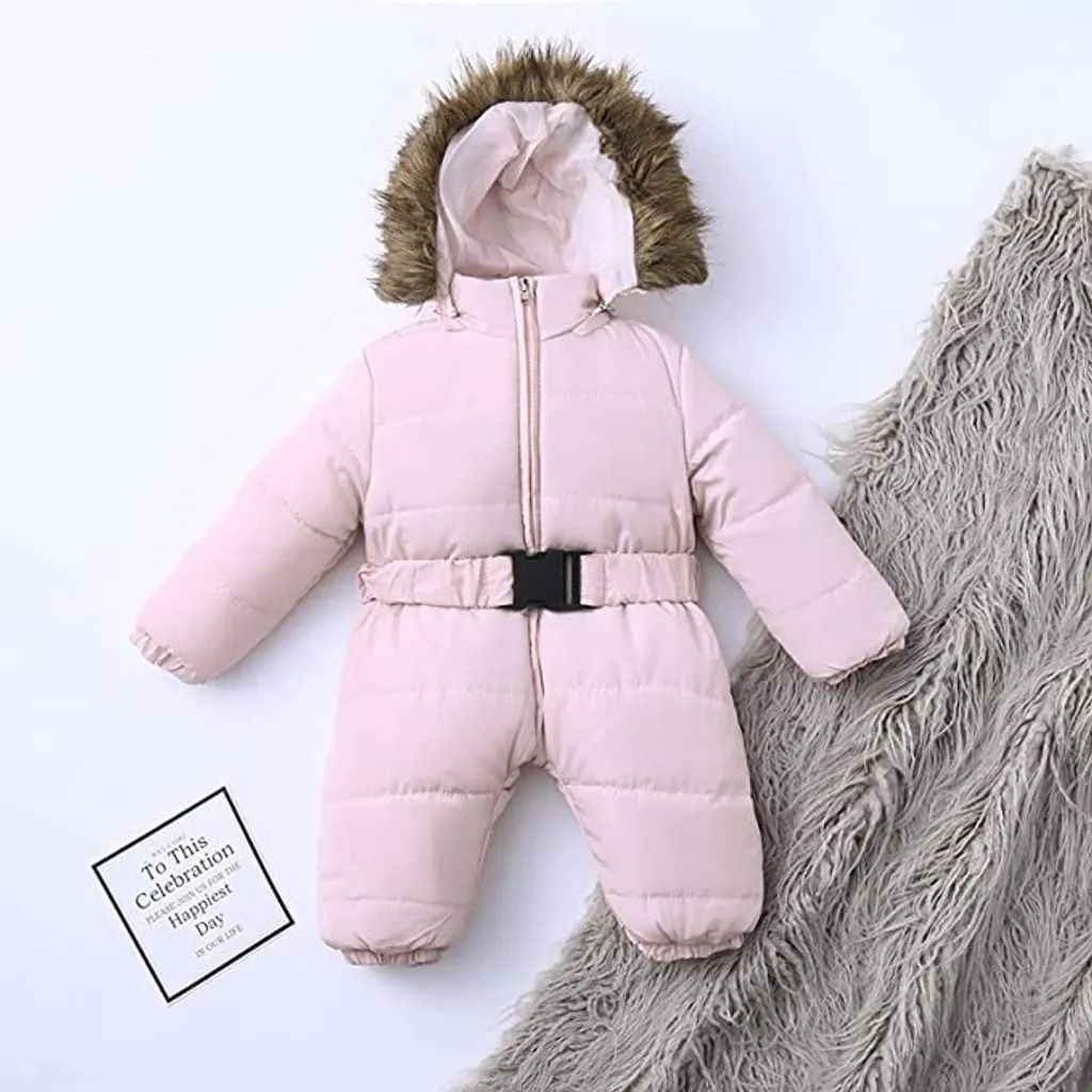 90cm -Baby Winter Overall mit Kapuze Strampler Schneeanzug Produktbild 3