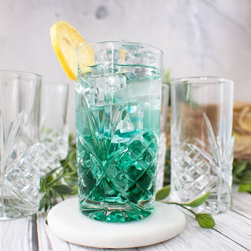 6 Longdrinkgläser 300ml mit Relief Wassergläser Saftgläser