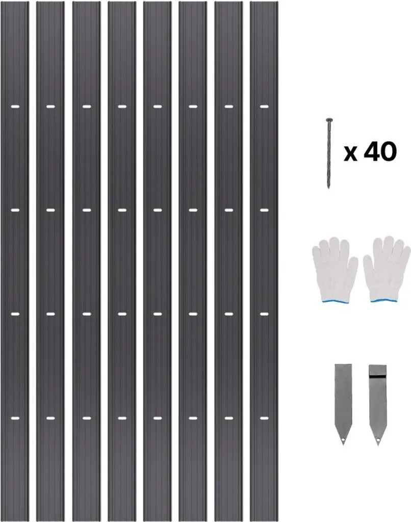 Bordurette métallique inoxydable et flexible 183cm pour allée de cour