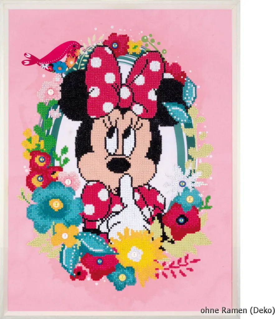 Activité DIY Disney Minnie Kit Peinture Diamant Vervaco Idée Décoration