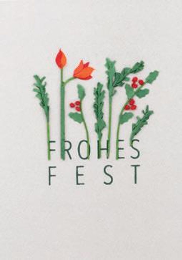 Weihnachts Papierkunstkarte Frohes Fest