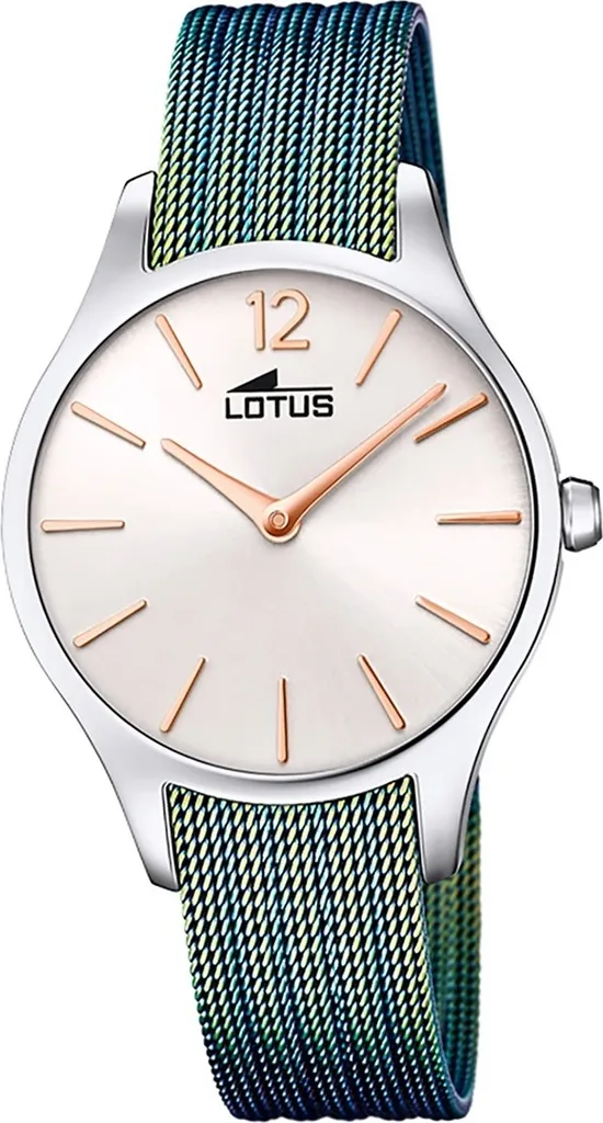 Montre en acier inoxydable Lotus étanche avec cadran bleu canard