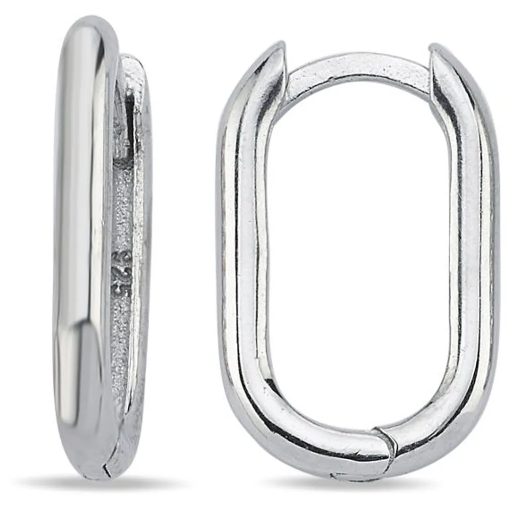 Boucles d'oreilles rectangulaires minimalistes en argent rhodié 925