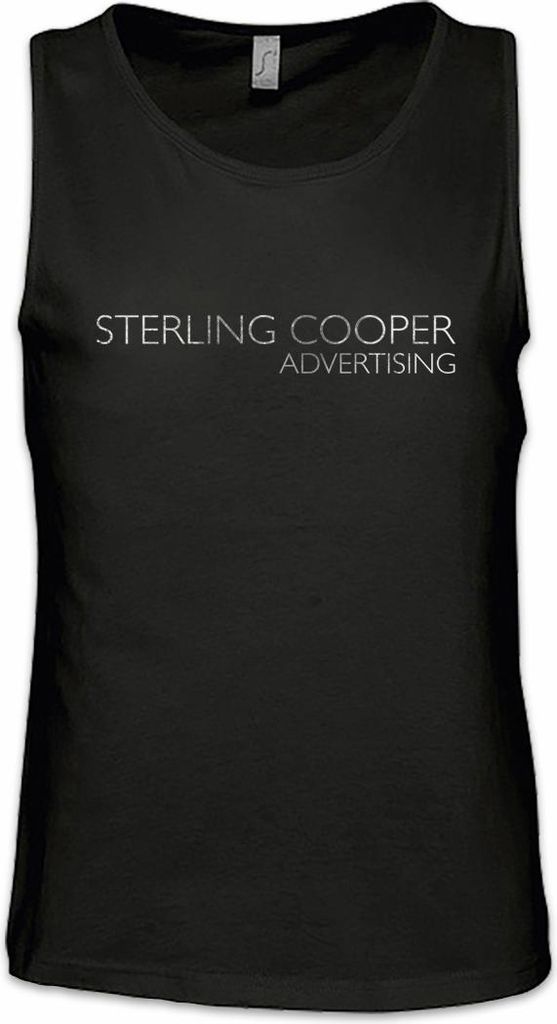 Urban Backwoods Sterling Cooper Advertising, Ärmelloses T-Shirt, Farbe: Schwarz, Größe: S