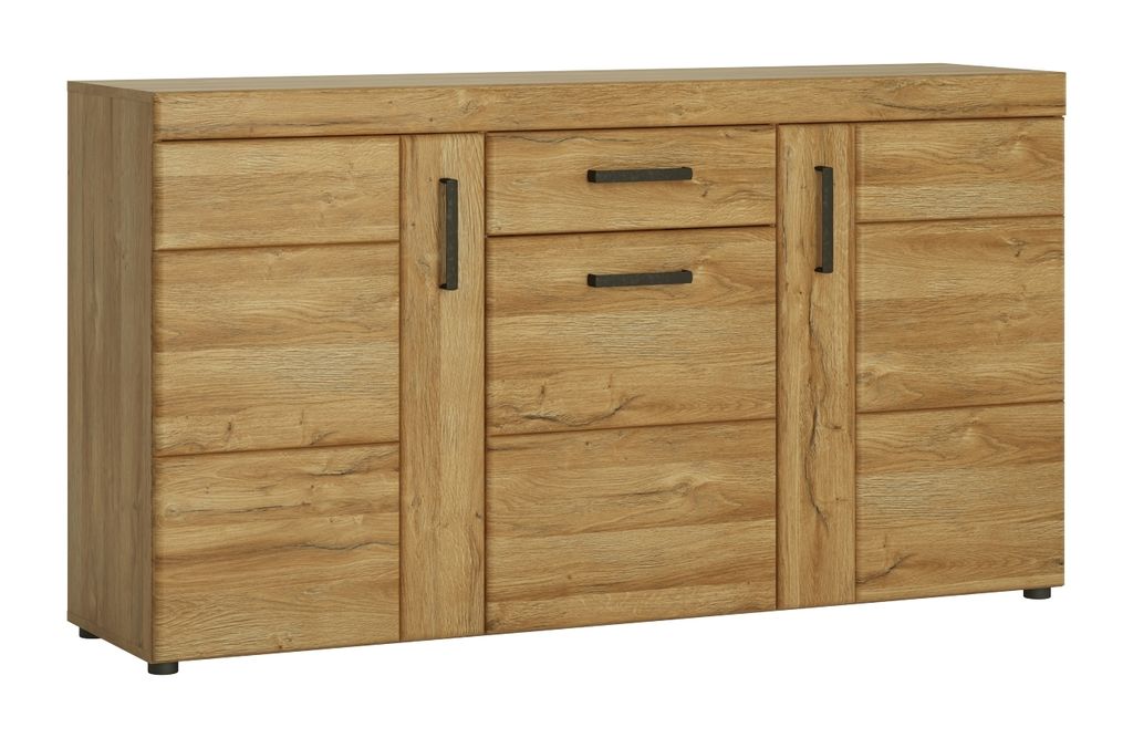 CORTINA CNAK02 Sideboard 3Türen 1Schublade Grandson Eiche/PVC Grandson Eiche von Wojcik | 1