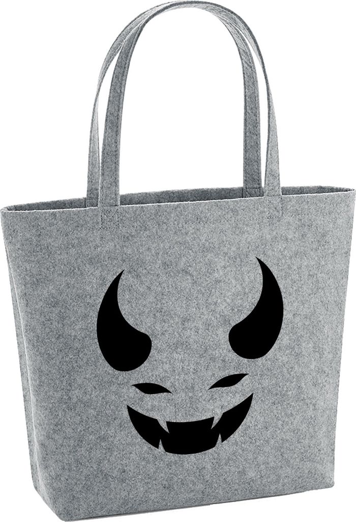 Huuraa Filzshopper Teufel Devil 22 Liter Grey Melange Filztasche Geschenkidee