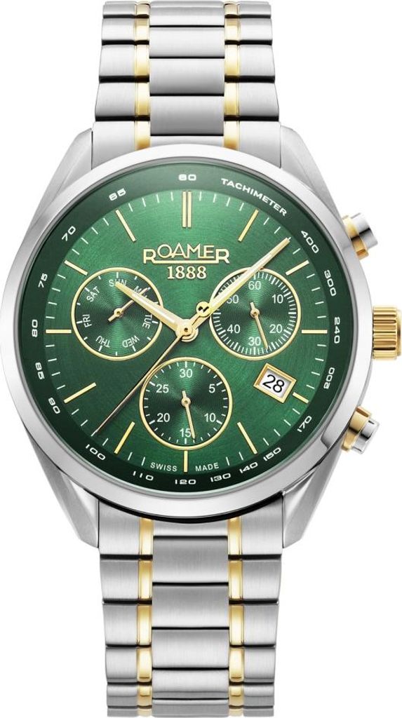 Herrenarmbanduhr ROAMER 993819 47 75 20 in sportlichem Grün zum Schwimmen.