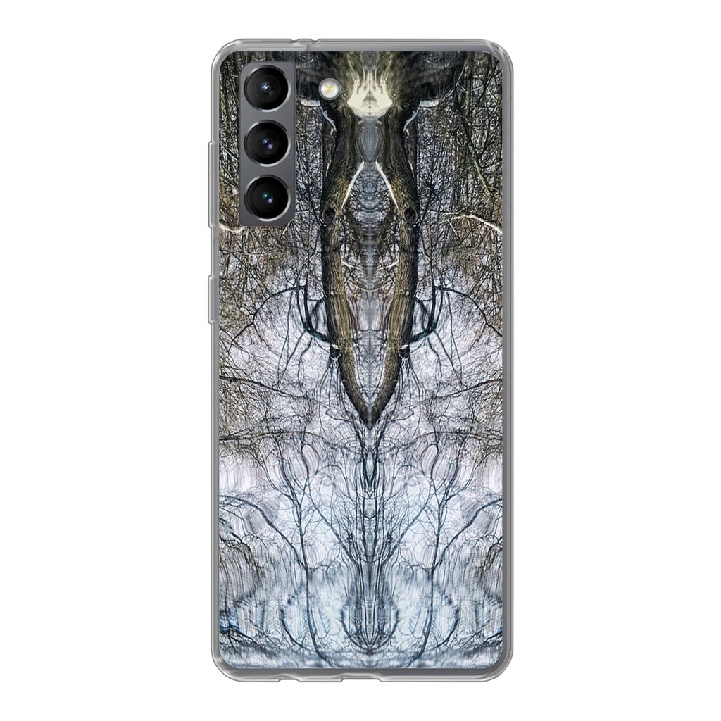 MuchoWow Handyhülle Schutzhülle Hülle für Samsung Galaxy S21 Baum - Kunst - Psychedelisch Silikon Softcase Handy Hülle - Softcase