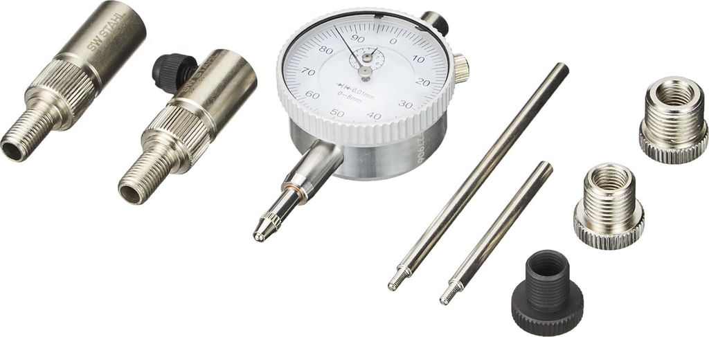 SW-Stahl 26118L OT Finder/Totpunkt Finder/Zündzeitpunkt Einsteller/Kolben Messuhr/Zünduhr / 8-teiliges Set/für Motorräder