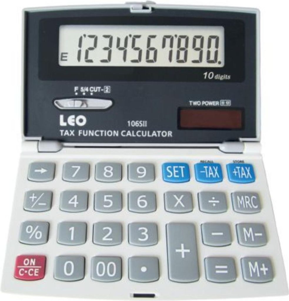 LEO 106S II Taschenrechner 106S II - Solar-/Batteriebetrieb, 10stellig, LC-Display klappbar, silber/grau