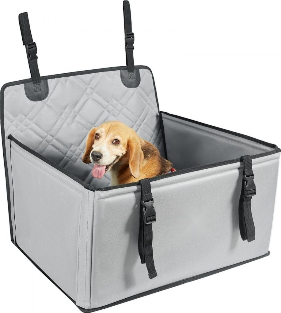 Hundeautositz - Rückbank Hundesitz - Grau - 605x605x500mm - Rücksitz Hundesicherheit - Auto Zubehör für Hunde