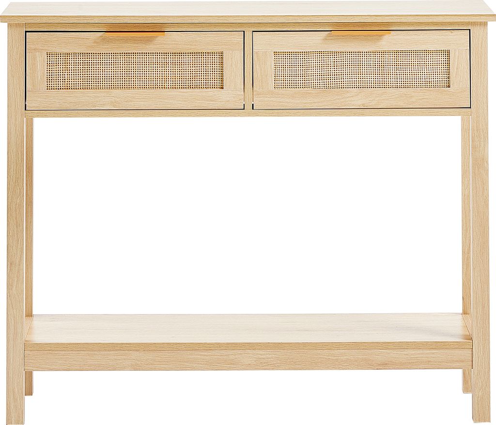 SucceBuy Table console en rotin avec 2 tiroirs, porte Image du produit 