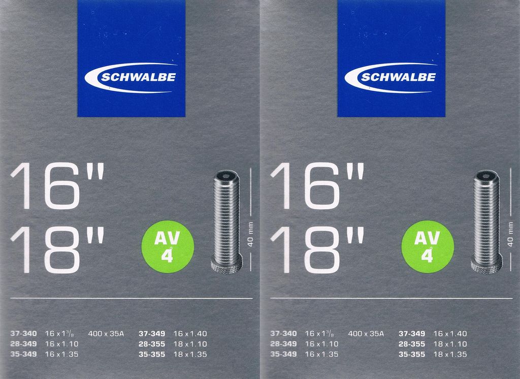 Schwalbe 16' Schlauch 'AV 4' 16x1 1/8-1 3/8' Produktbild 