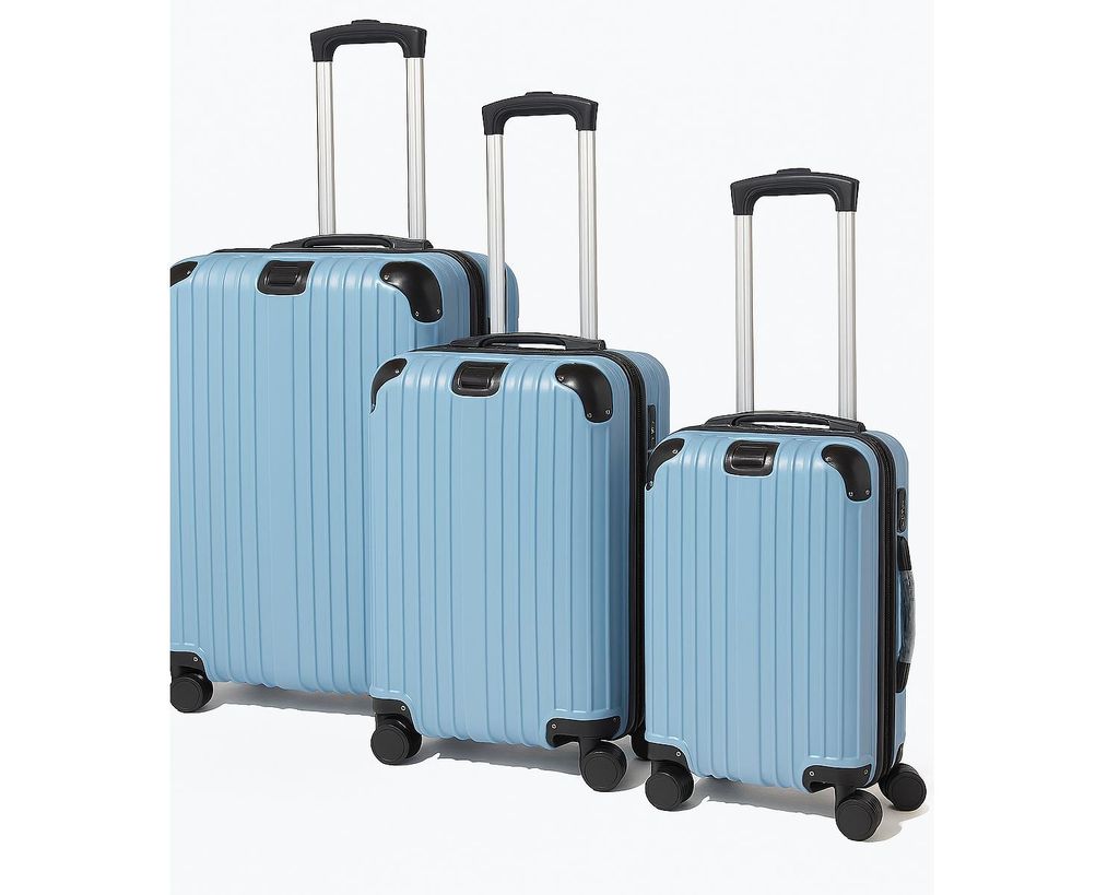 Koffer Kofferset Reisekoffer Hartschalen Trolley Handgepäck, 1 Set: M-L-XL, blau