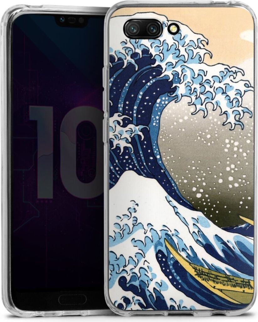 DeinDesign Handyhülle für Huawei Honor 10 Silikon Hülle Case Smartphone Schutzhülle Katsushika Hokusai Kunst Die große Welle vor Kanagawa