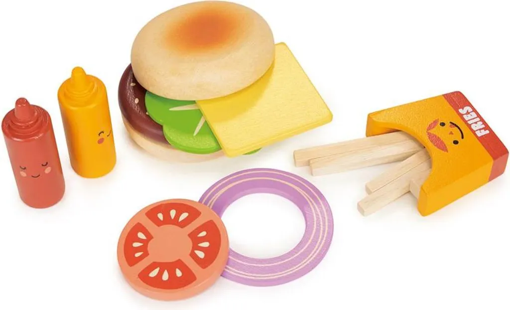 Jouet hamburger en bois durable pour éviter le plastique jetable - 2