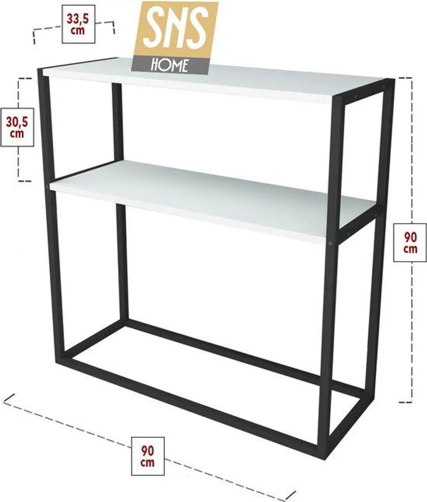 Buffet design blanc structure en métal et 2 grands compartiments SNS - 3