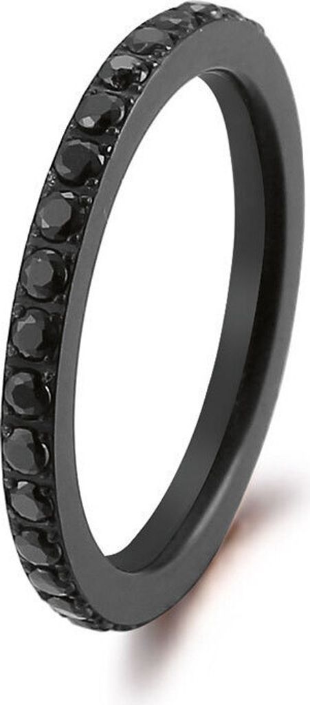 VIVENTY ETERNITY Damen Ring 300031 Edelstahl schwarz beschichtet Zirkonia 54
