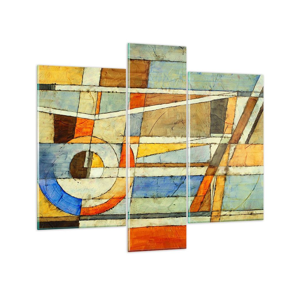 Bilder auf glas - Abstraktion modern - 95x80cm - Glasbilder - Wandbilder - Kunstdruck - zum Aufhängen bereit - Wanddekoration aus Glas - Glas Bild...