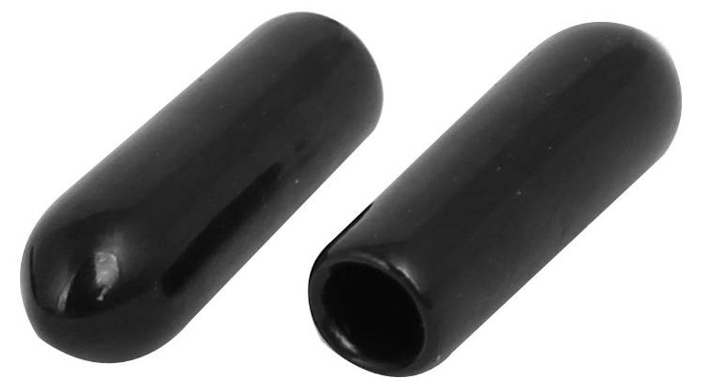 3,5mm Innendia Gummi Schlauch Endkappe Gewinde Schutzhš¹lle Schwarz 100Stk.